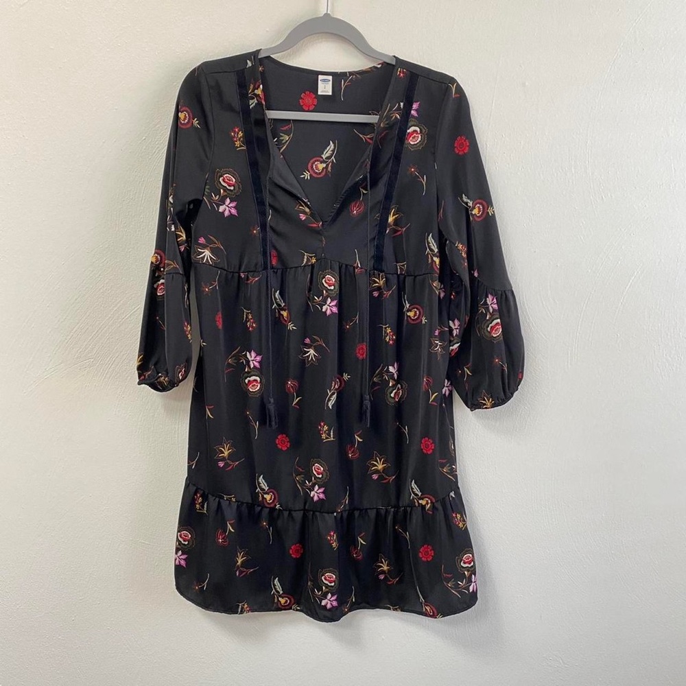 Old Navy mini peasant a-line floral long sleeve dress